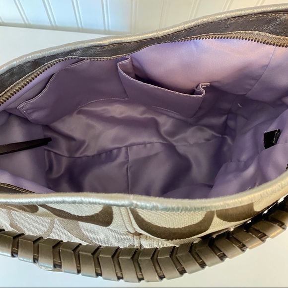 Coach Signature Print Hobo Bag - Tan and Bronze - Picture 12 of 13